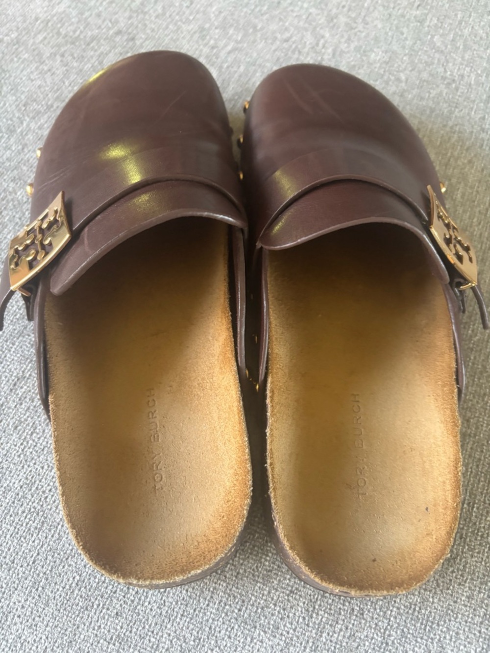 Tory Burch Dark Brown Leather Mule with Gold Logo - Picture 6 of 9